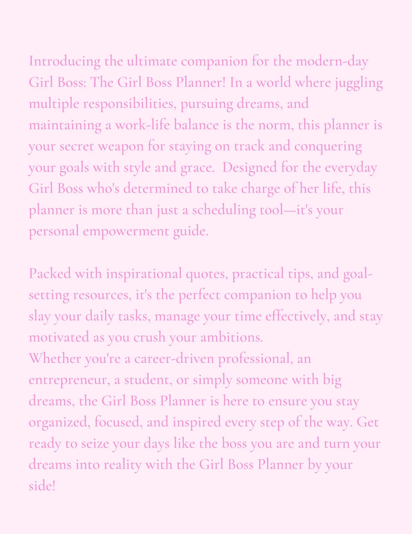 GIRL BOSS Printable Editable Planner
