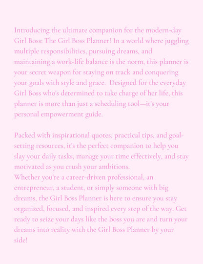 GIRL BOSS Printable Editable Planner