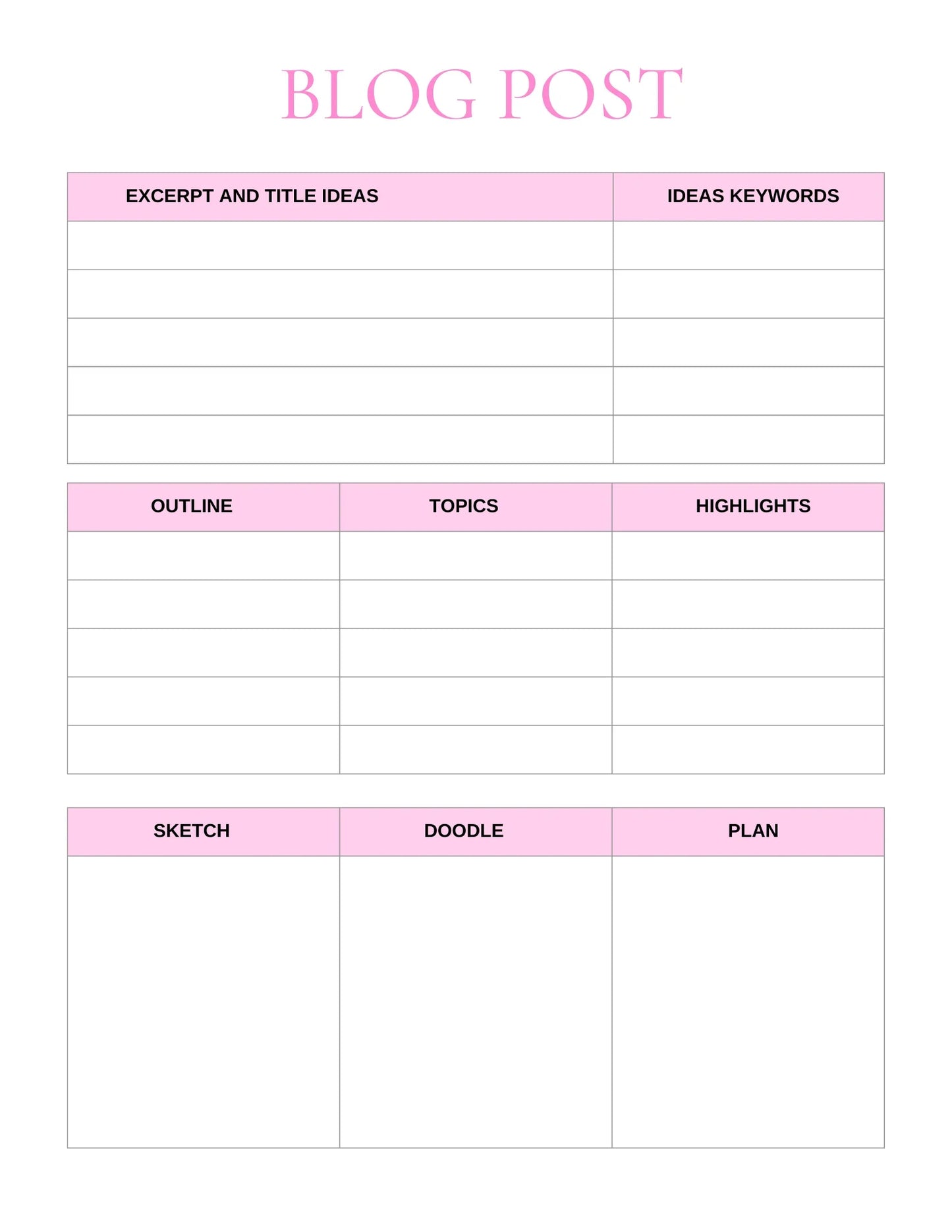 GIRL BOSS Printable Editable Planner