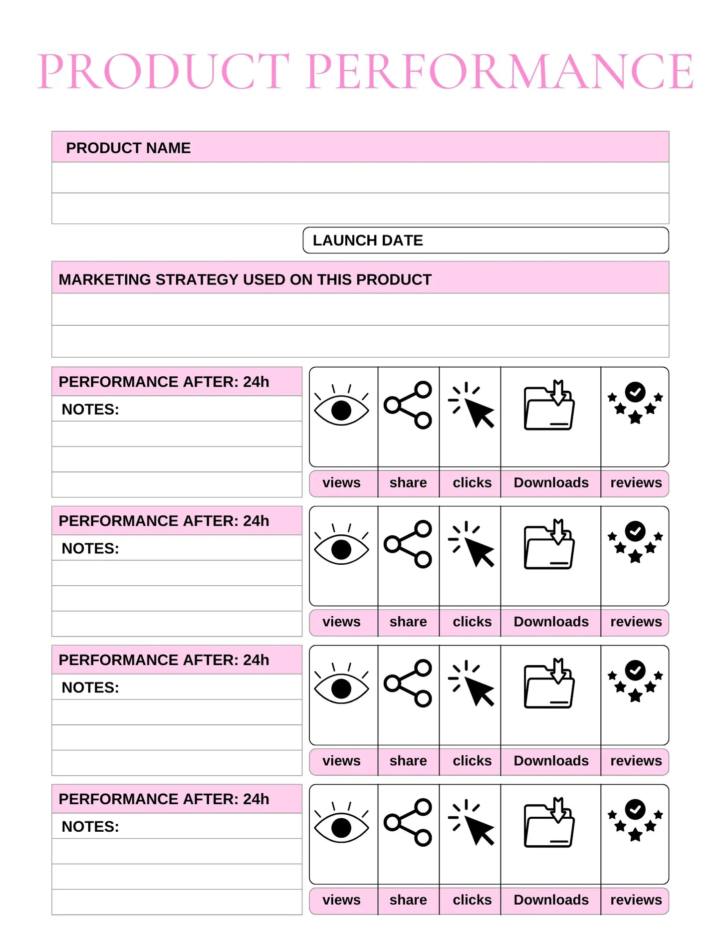 GIRL BOSS Printable Editable Planner