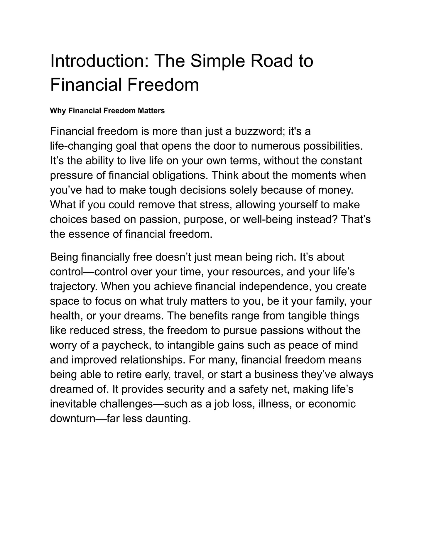 Financial Freedom Simplified