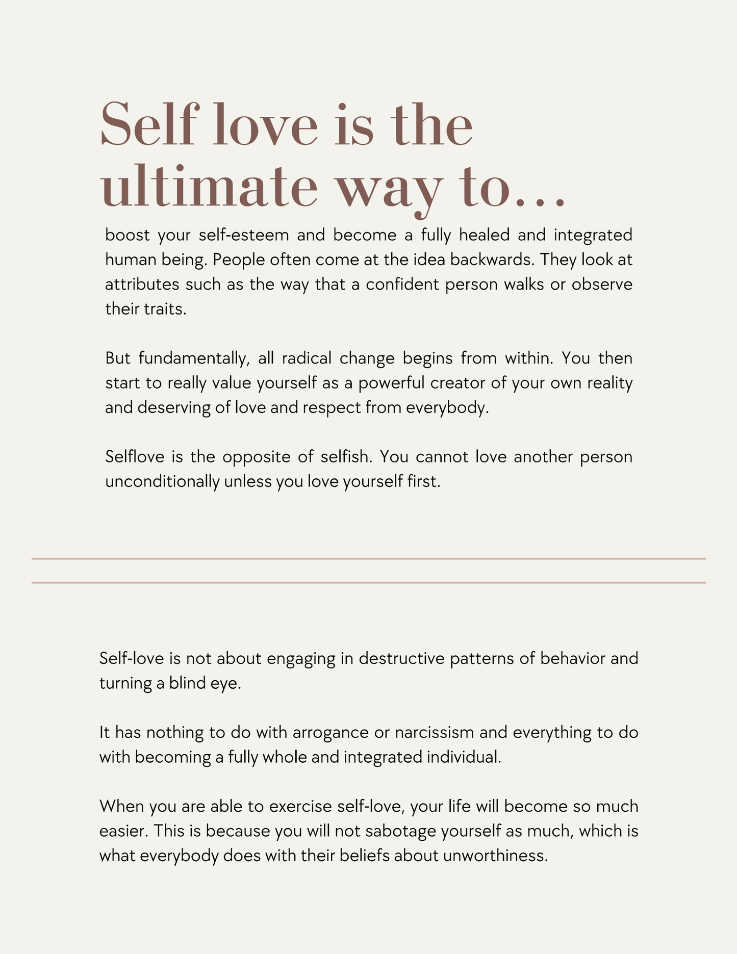 Self Love Ebook + Workbook