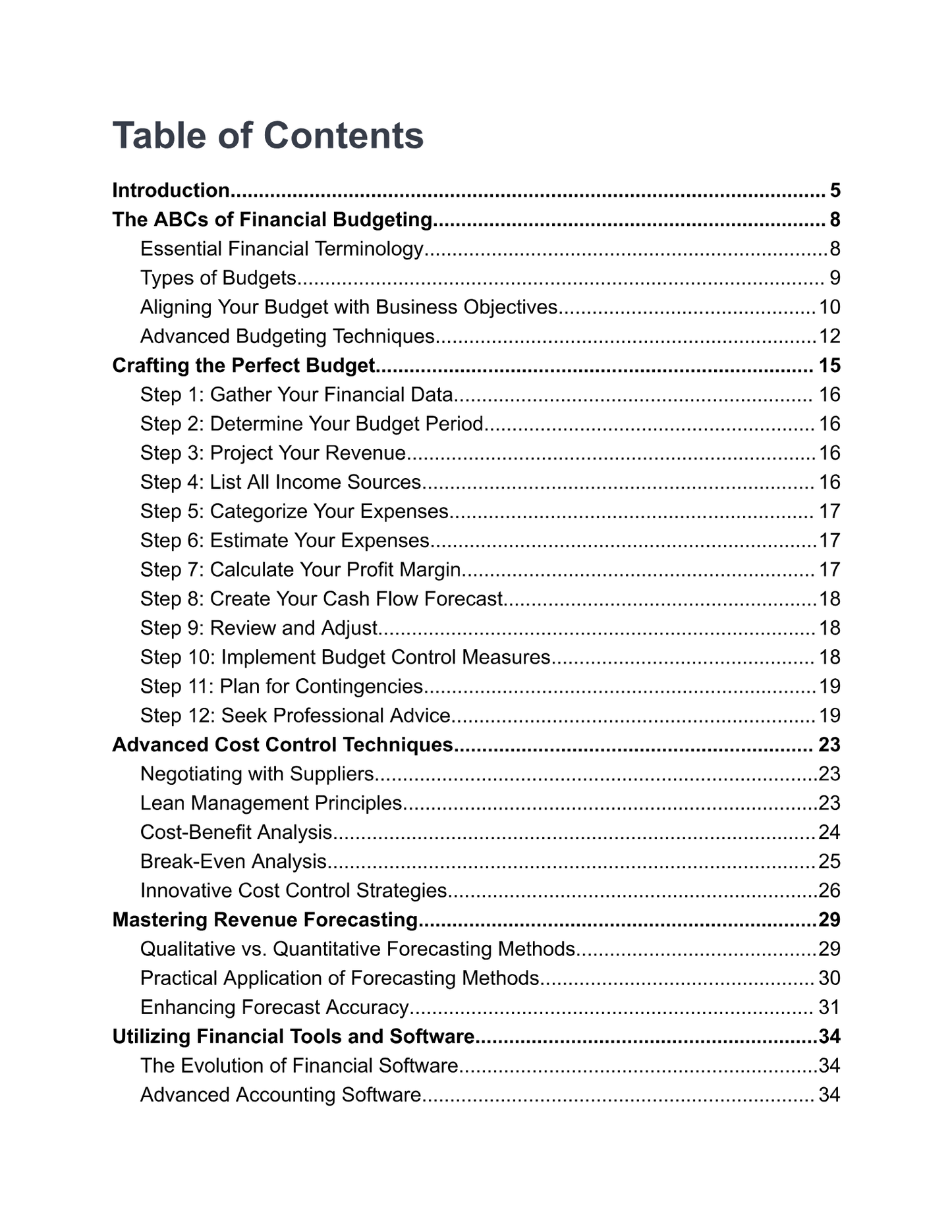 Small Business Budgeting