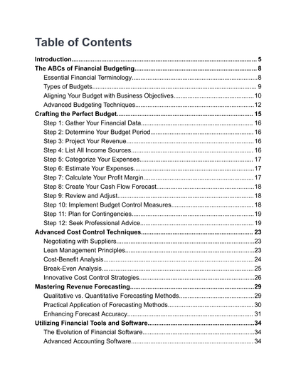 Small Business Budgeting