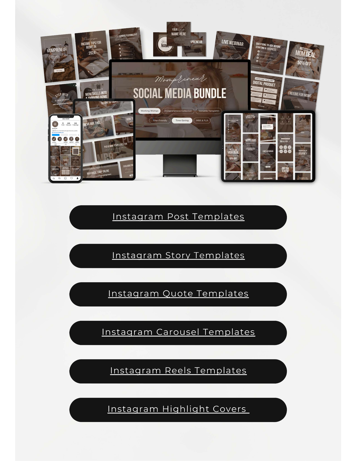 Mompreneur Social Media Templates Bundle